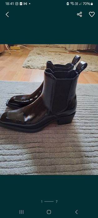 Ghete Zara de lac cu vârf ascuțit,model Balmain