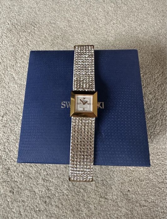 Swarovski Elis Mini Ceas piele cristale auriu