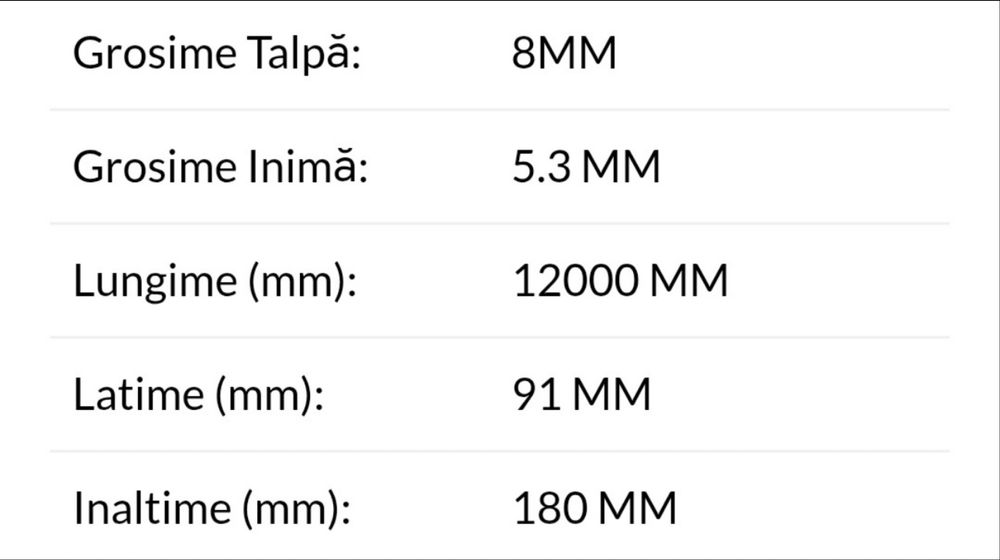 Vand profile IPE 12 m