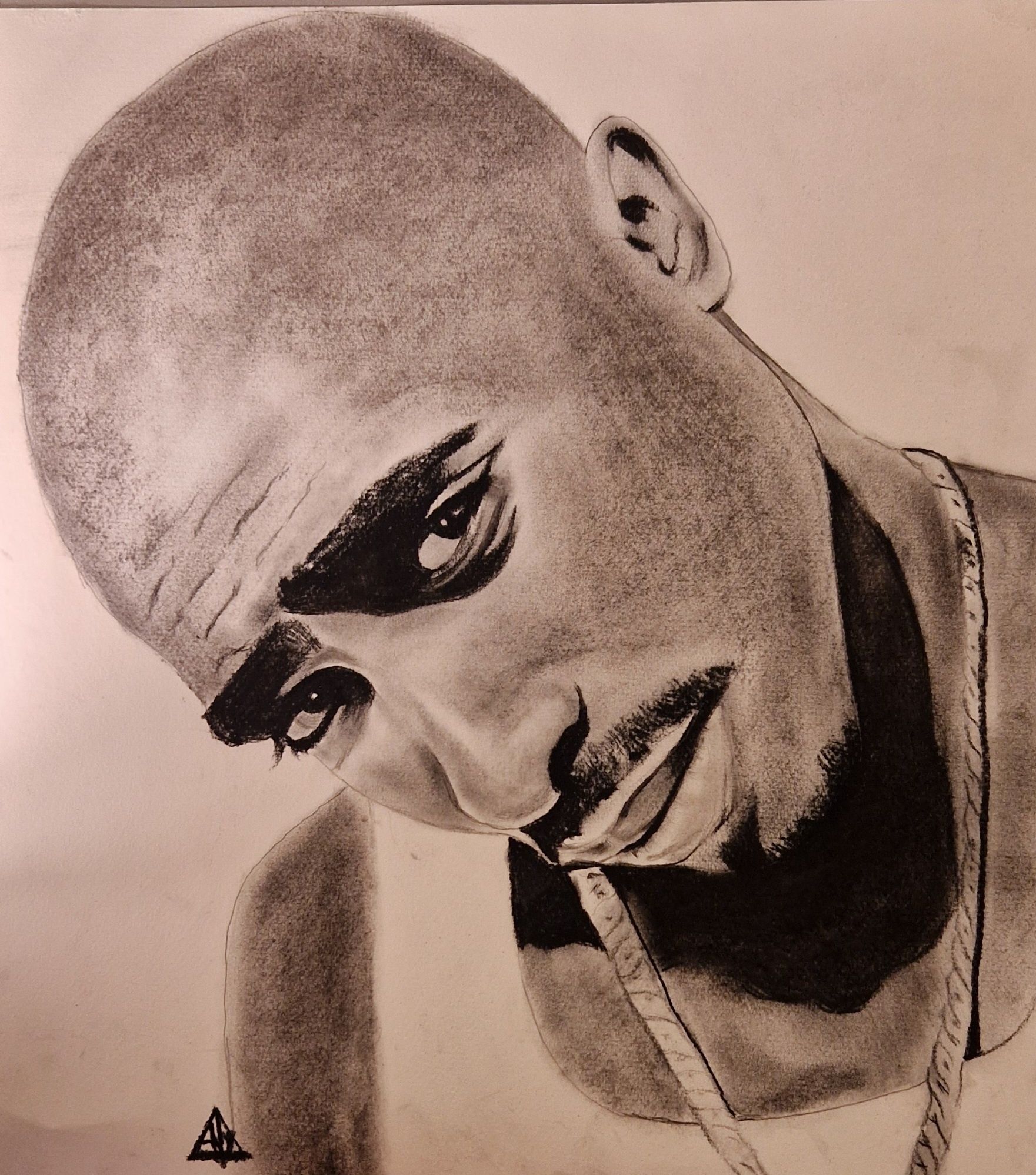 Tupac portret mixedmedia