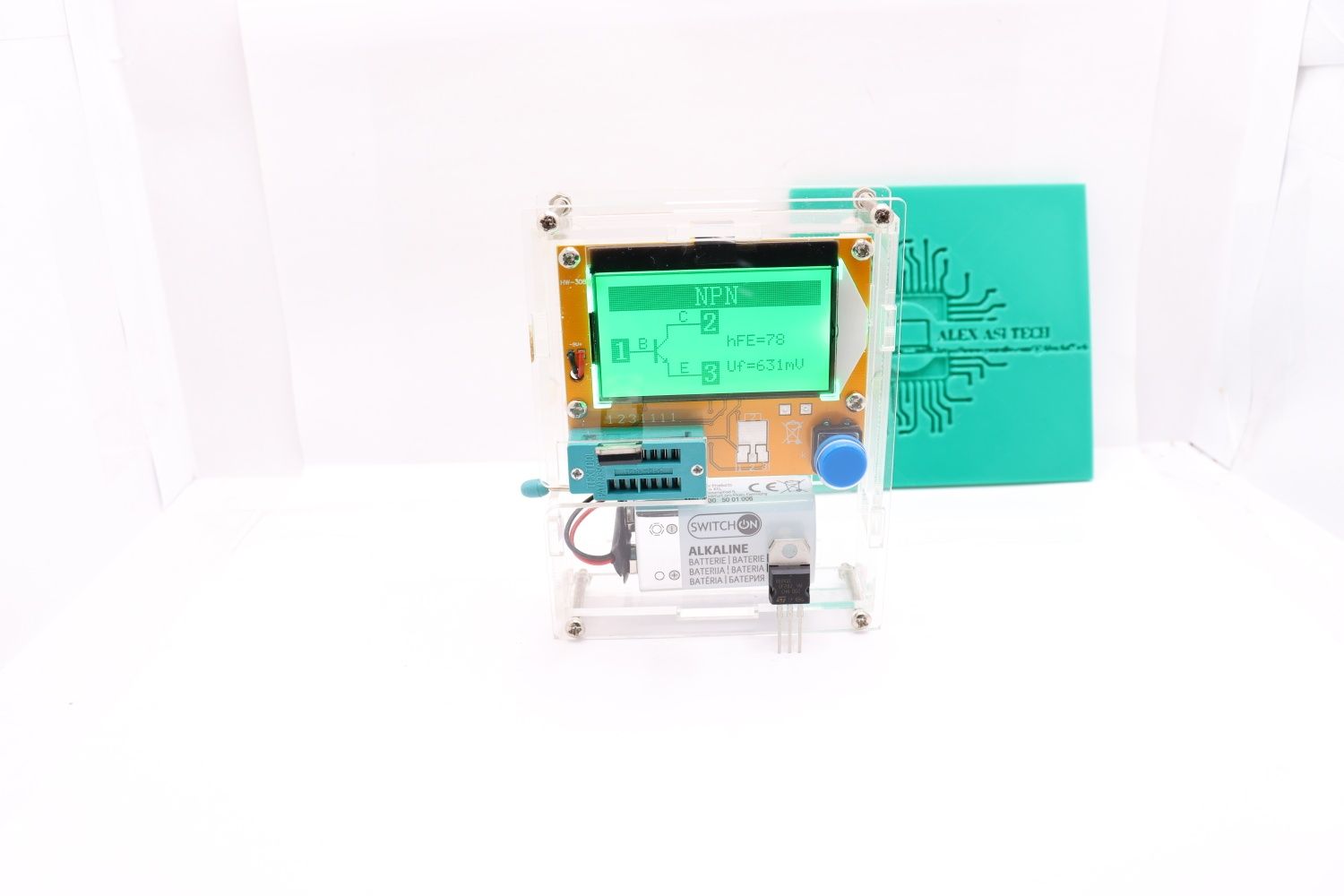ESR-metru / Tester Digital Condensatori Mosfet + Carcasa acryl Nou