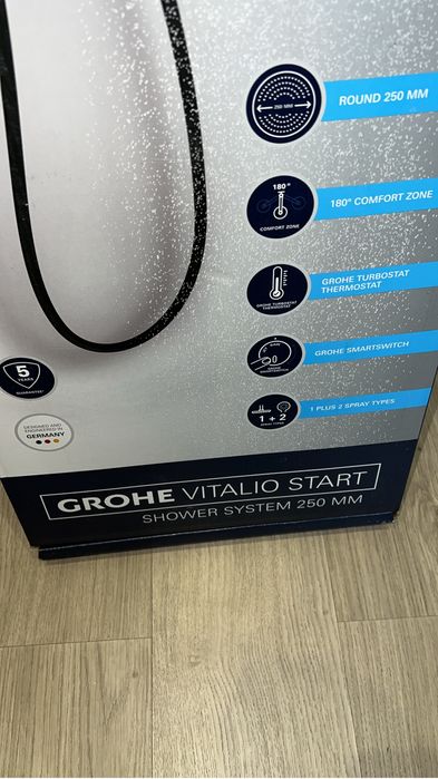 Coloane de dus negre Grohe si Hansgrohe Vernis Blend 240-sigilate