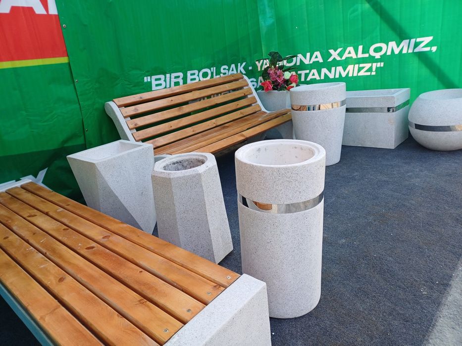 Скамейка, Вазон, Урна,
