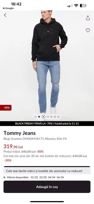 Vand blugi tommy hilfiger originali noi marimea 32