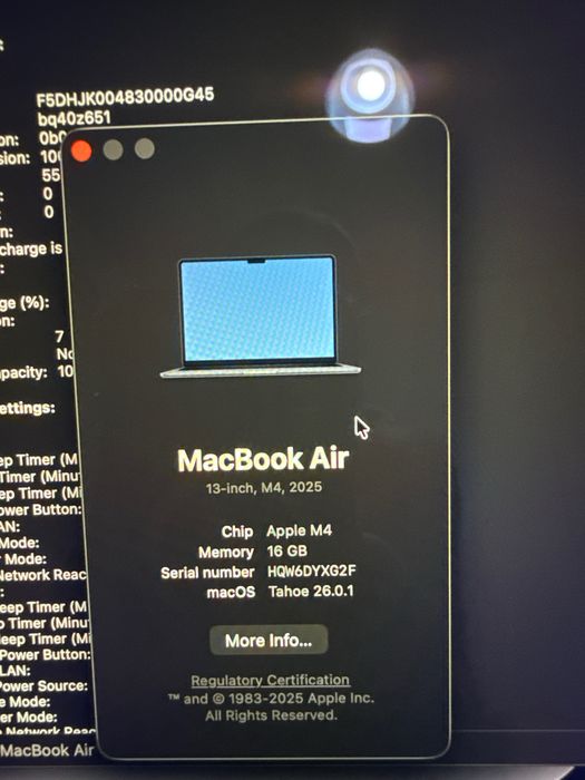 Macbook air M4 16 ram 256 ssd