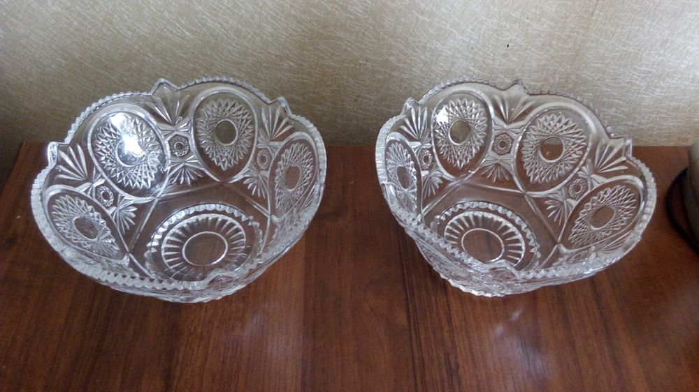 1 пара стеклянных чаш новая