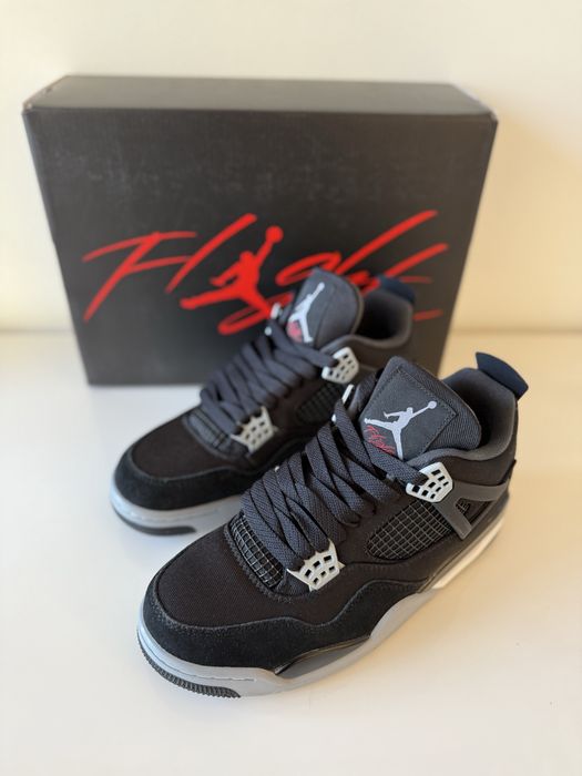 Air Jordan 4 Retro Black Canvas Full Box