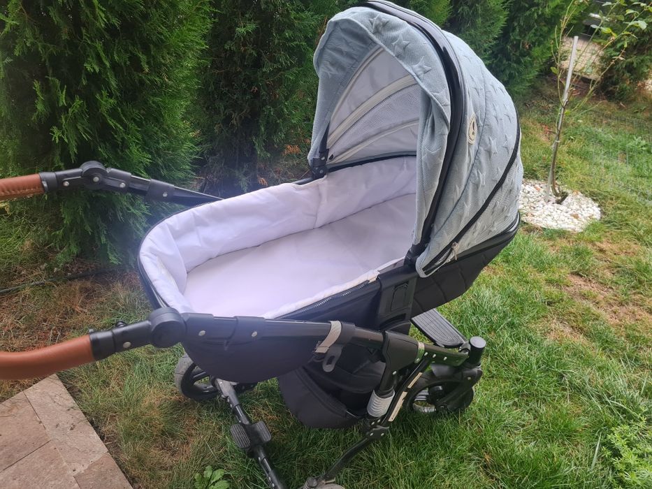 Бебешка количка Lorelli RIMINI PREMIUM 2в1 Silver Blue Stars