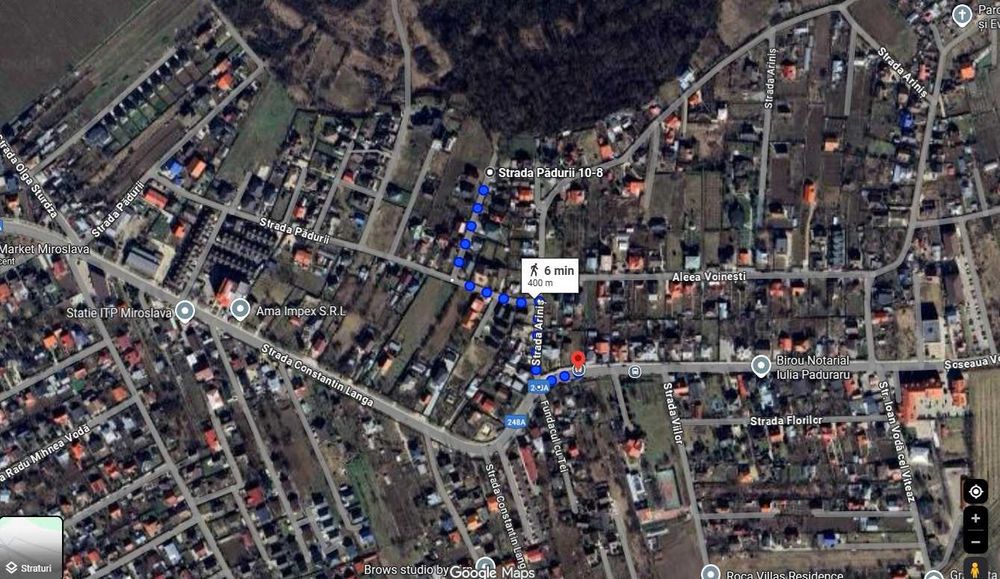 Teren 1000 mp (55X18) Miroslava, str Padurii