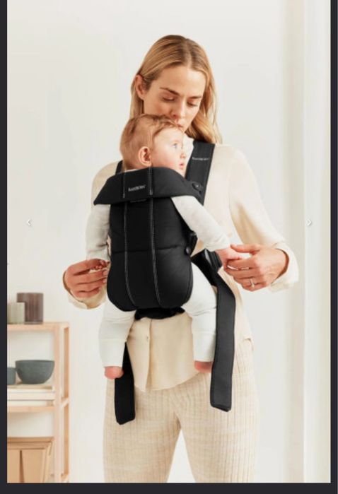 B abyBjörn Бебешка ергономична раница Mini, Cotton, Blac