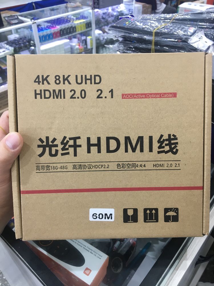 HDMI оптика кабель 60м премиум класса 4K 8K 3D 2160P
