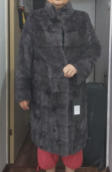 Норковая шуба графитовая