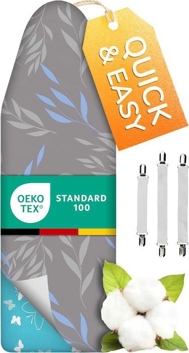 Husă smart&gentle pentru masă de călcat, rezistenta, model cu frunze