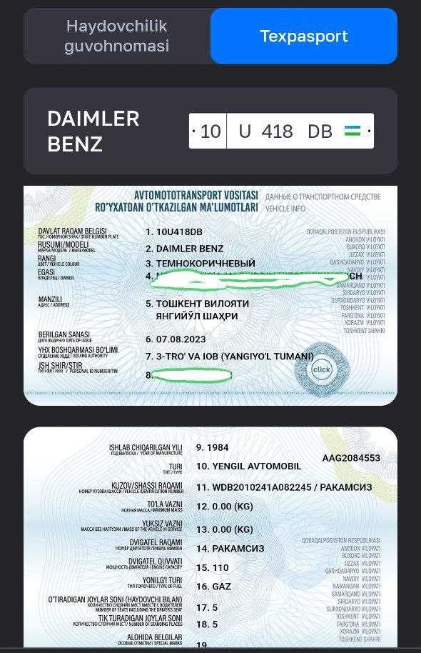 Srochna Mercedes benz 190 W201 sotiladi