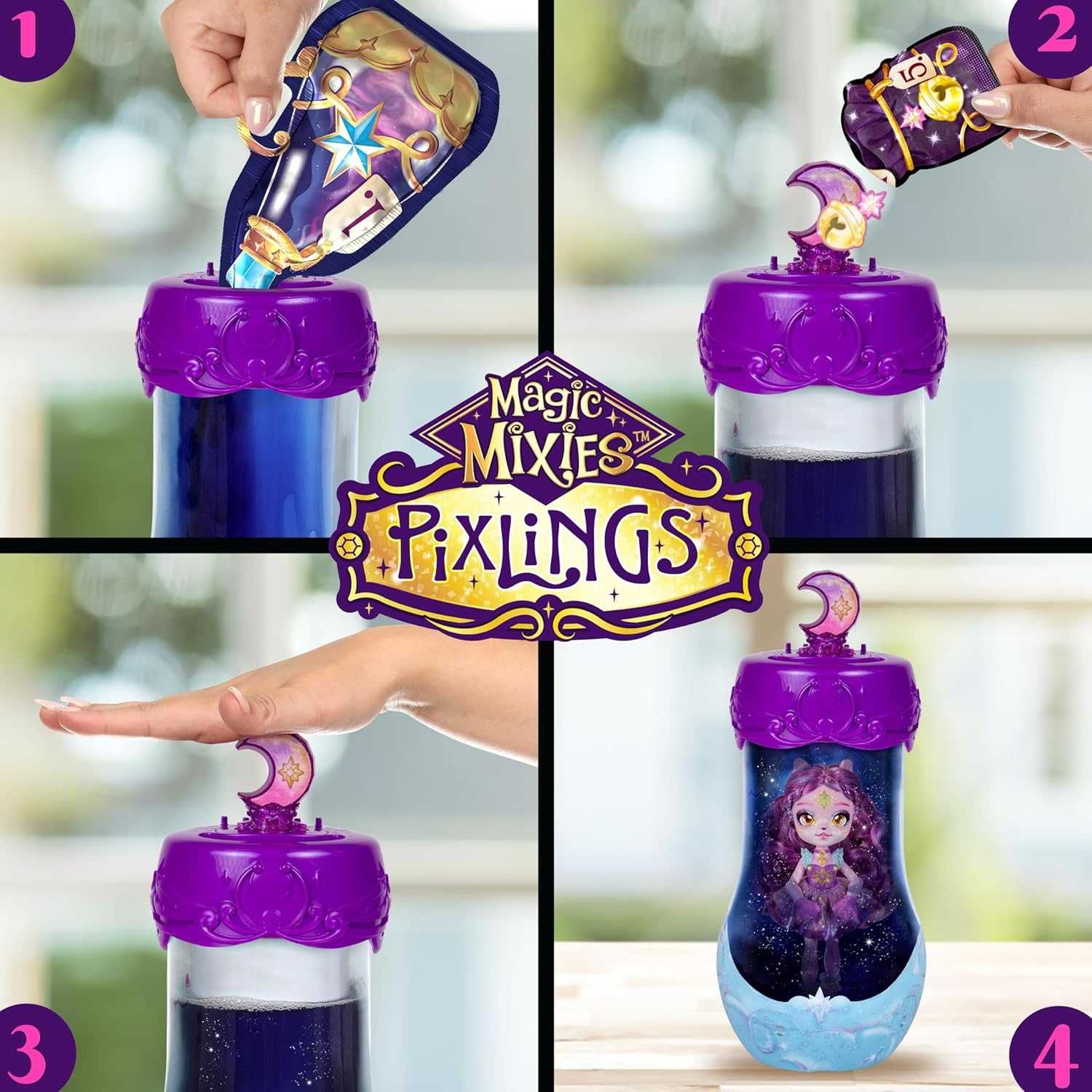 Magic Mixies PIXLINGS Кукла с магическо появяване лилава розова коса