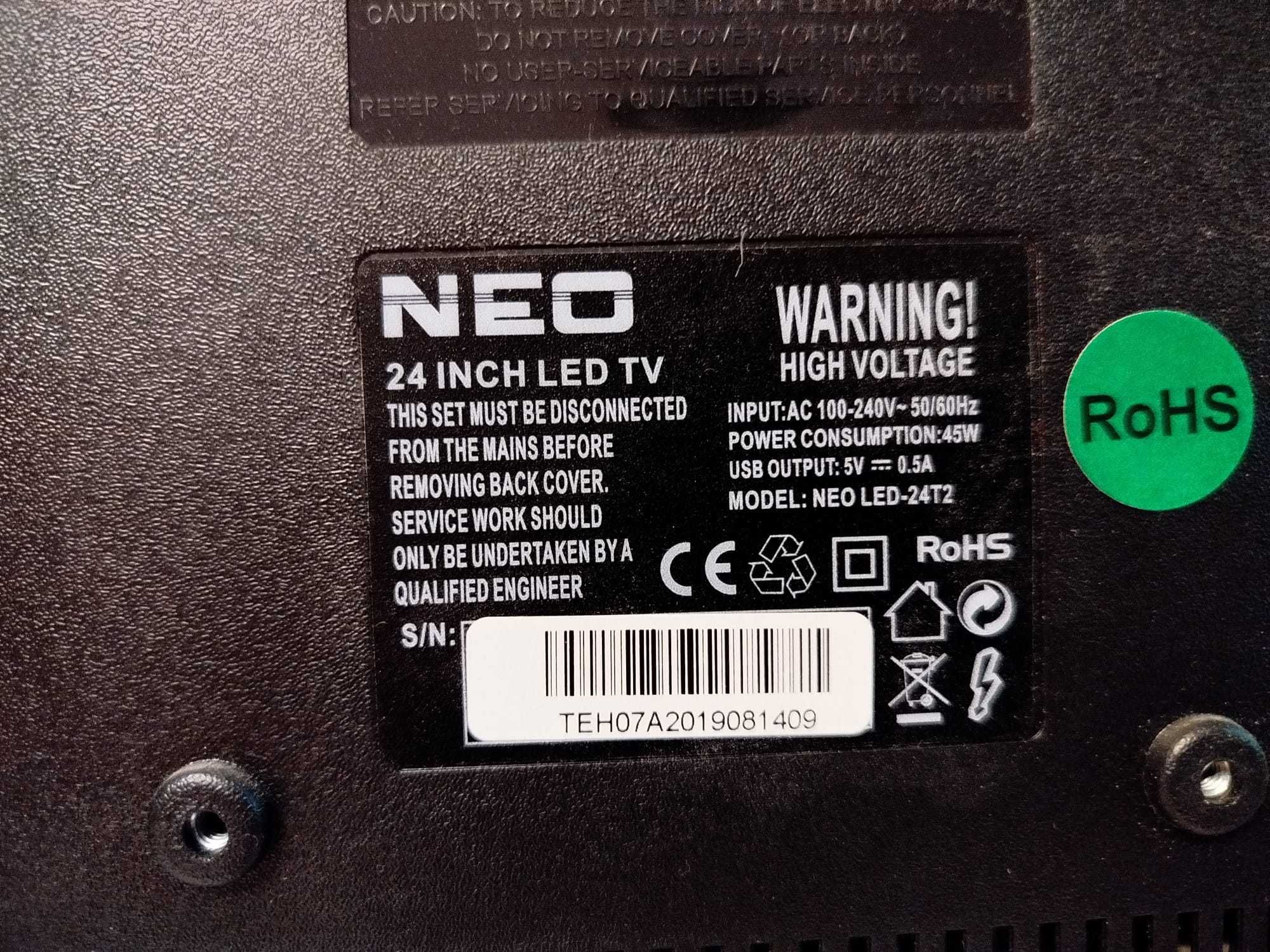 Телевизор NEO LED 24 инчов -24Т2, за кабел и за компютър дистанционно