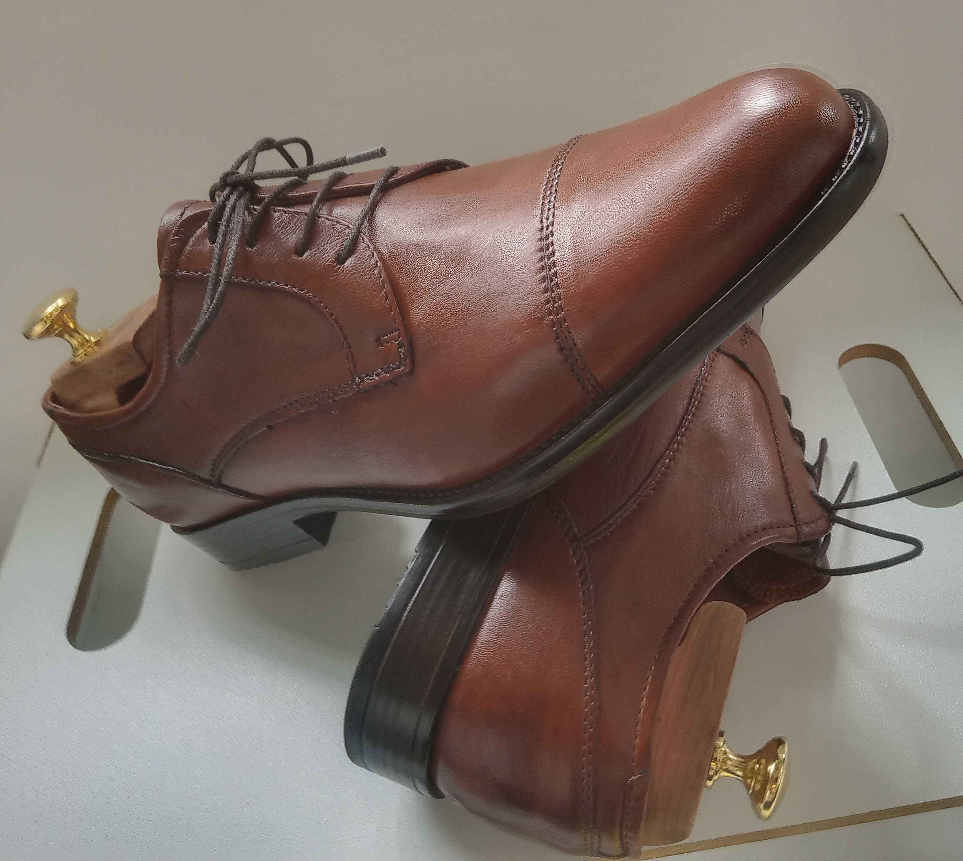 Pantofi derby cap toe Sapato & Gianini 41 41.5 piele naturala moale