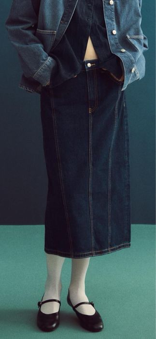 дънкова пола ZARA XS с етикет