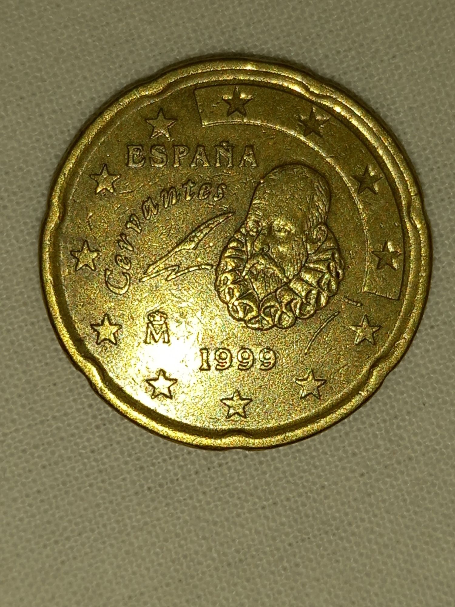 Vand moneda centenara 20 euro centi Spania( Cervantes) din 1999