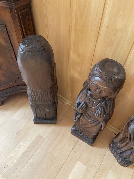 Set 3 statuete lemn, 60 cm inaltime