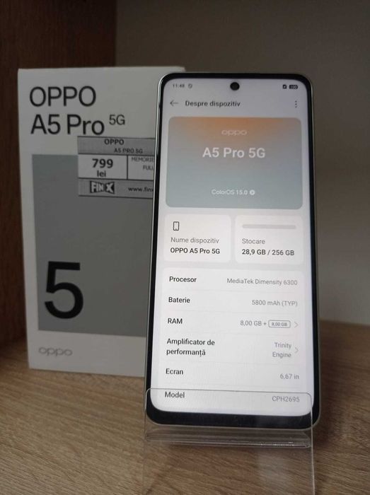 OPPO A5 PRO 5G FULL BOX, 8/256GB/Fin X Amanet cod 101998