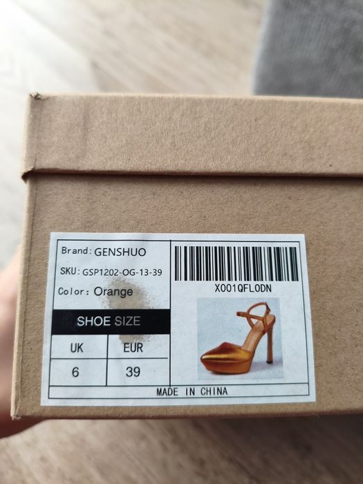 GENSHUO Sandale cu platformă și toc înalt pentru femei, mărimea 39 EU