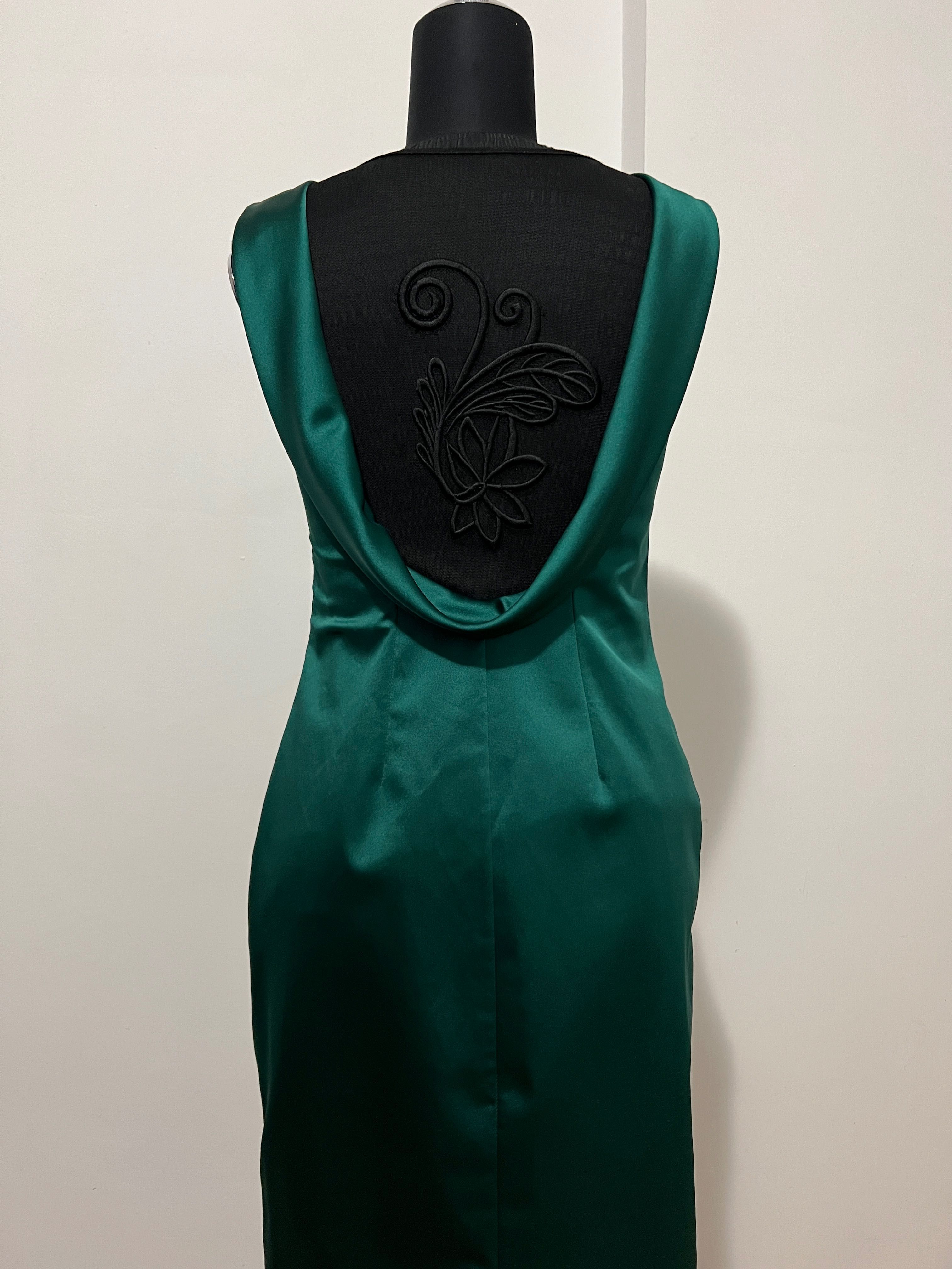 Rochie verde închis cu negru,mărimea S
