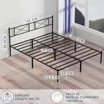 Cadru pat Dreamzie 140 x 200 cm, inaltime 35 cm, cu somiera, negru
