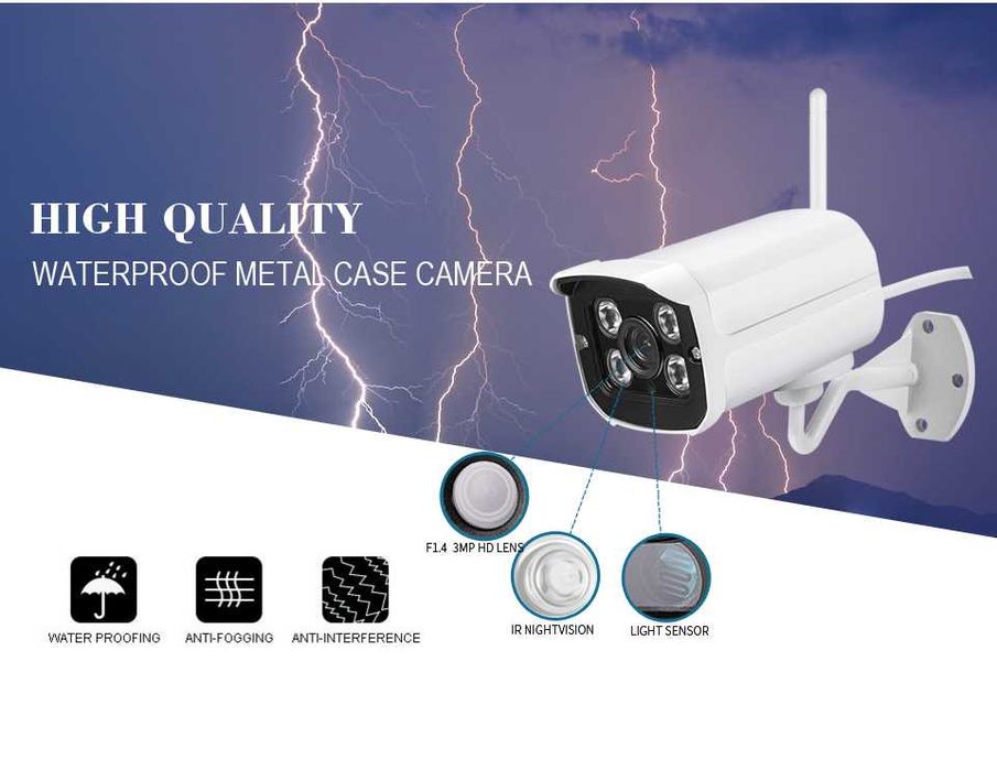 Бебефон Метална Водоустойчива Безжична IP Камера Смартфон Наблюдение