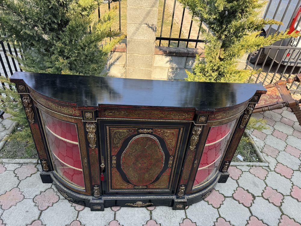 Servanta deosebita din lemn masiv, stil boulle