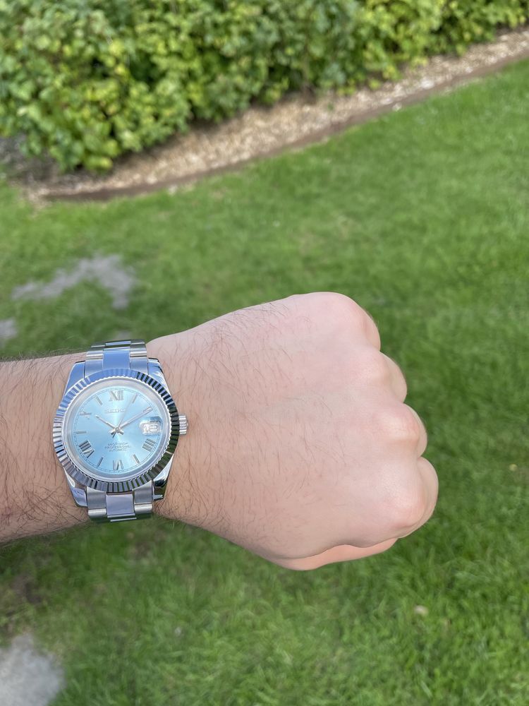 Seiko mod Date Just Aquamarine