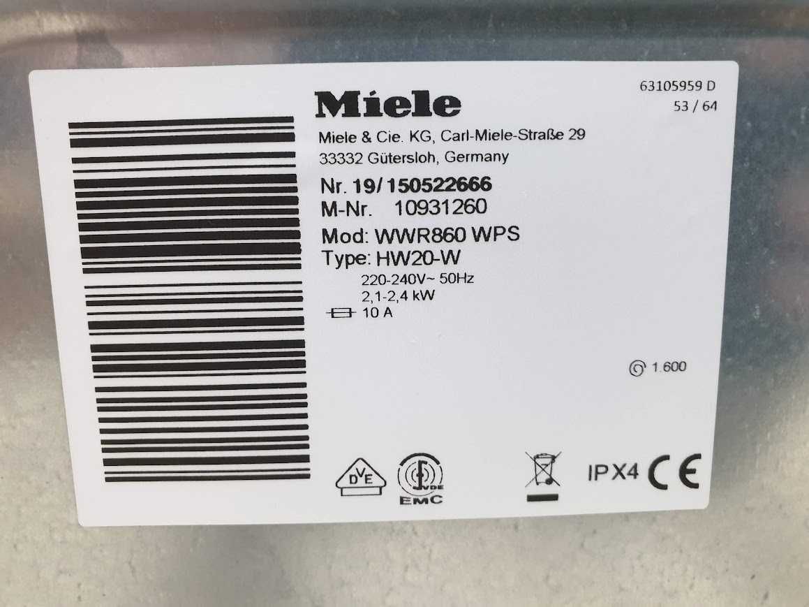 Miele 1600rpm 9кг Wi-Fi TwinDos Пералня Миеле 12м Гаранция