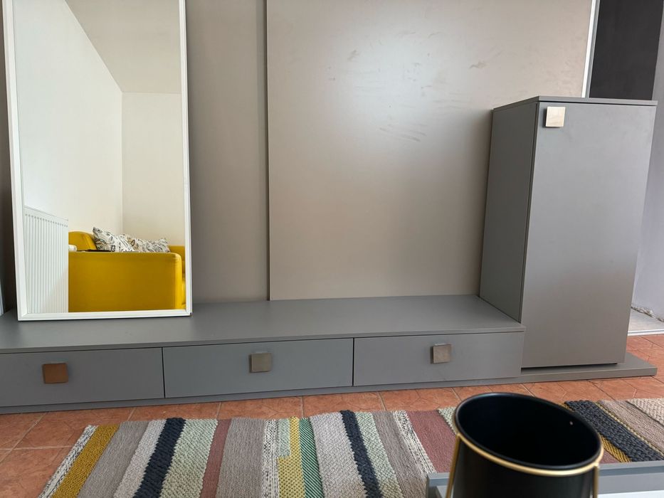 Mobilier living gri 275.5 cm cu masuta