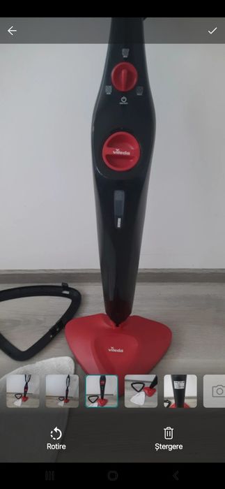 Mop cu abur, Vileda,1550 W, 0.4 l (Gri/Rosu)