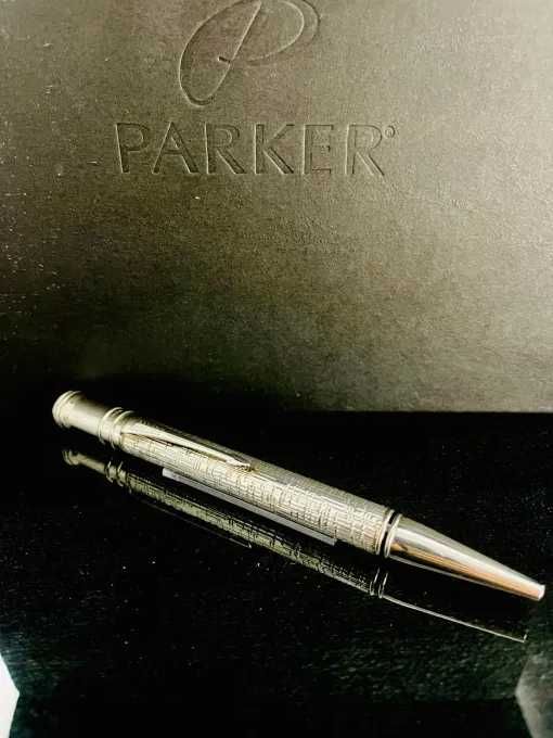Продавам луксозен Parker Duofold Esparto Sterling Silver Ballpoint
