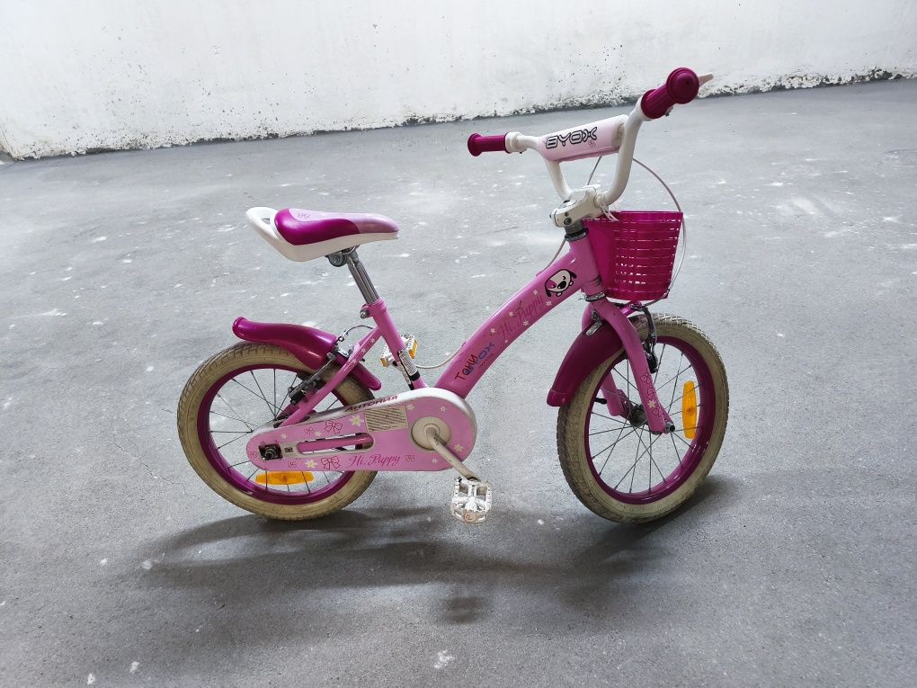 Детско колело BYOX Puppy Pink 16", Розово, велосипед за момиче