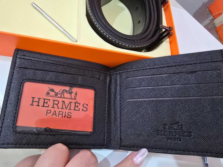 Set Hermes, portofel si curea