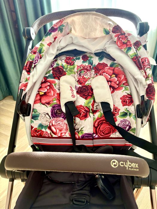 Carucior sport pentru copii Cybex Mios Spring Blossom, cadru Rose Gold