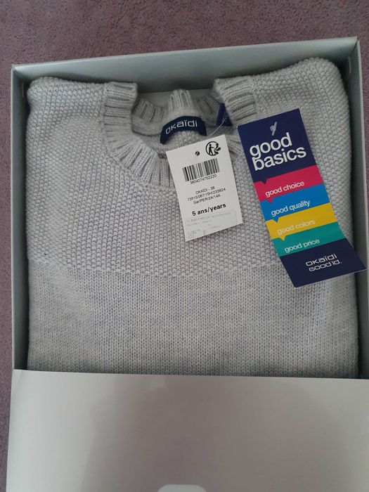 Pulover copii Okaidi, nou in cutie, 40 lei