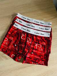 Set 3 boxeri Calvin Klein mărimea M rosu cu imprimeu