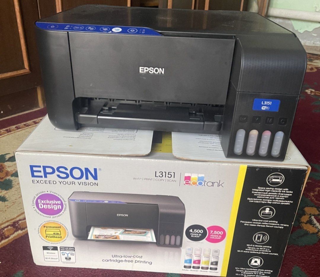 Printer sotiladi.Epson L3151
ПРОДАЁТСЯ ПРИНТЕР
Epson L3151 цветной 3/1