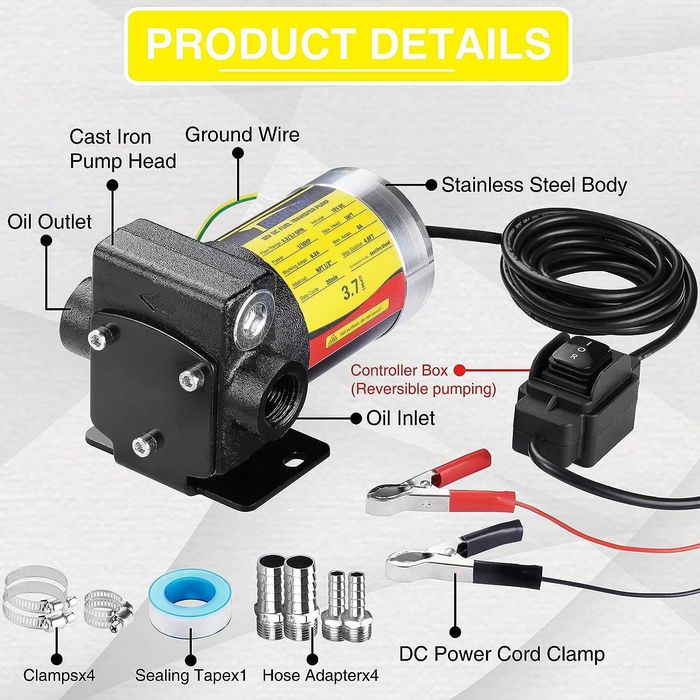 Pompa transfer benzina,motorina ,ulei mineral kerosen tensiune 12v