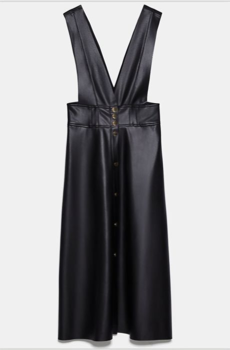 ZARA миди кожена рокля р-р С