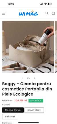 Baggy - Geanta pentru cosmetice Portabila din Piele Ecologica