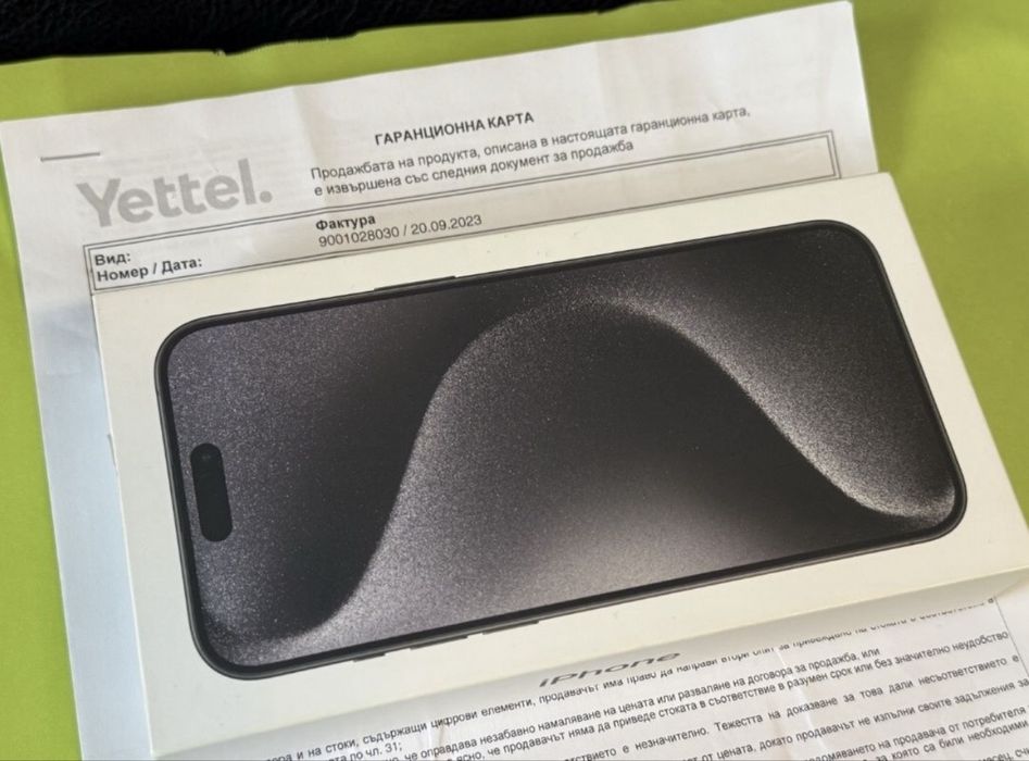 КАТО НОВ 256GB iPhone 15 Pro Max Yettel Гаранция 2026 Black / Черен