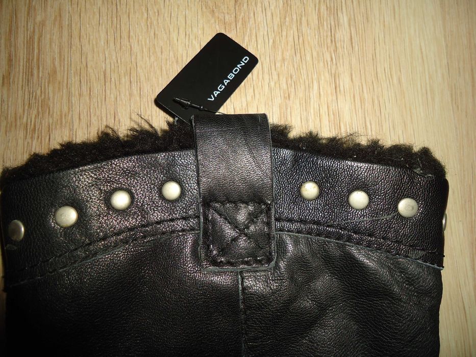 VAGABOND--ЕСТЕСТВЕНА КОЖА--Топли ботуши с каракул--39 номер НОВИ!!!