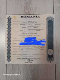 Pentru Colecționari vănd Certificat de Acționar(Acțiuni Dacia Piteșt)i