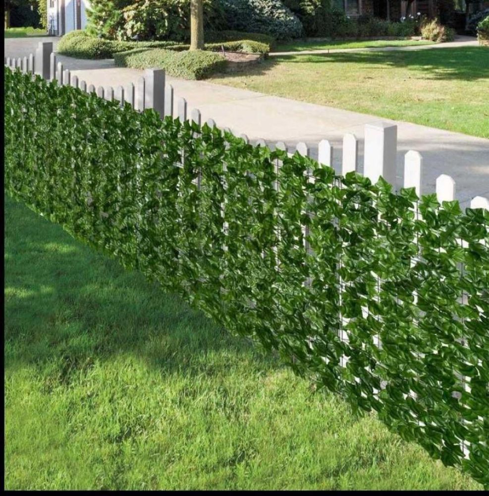 Gard artificial verde cu frunze iedera 300x100cm protectie vant/ soare