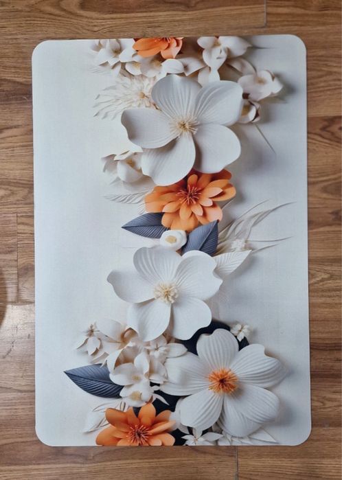 Коврик влагостойкий FLOUR с цветочным узором