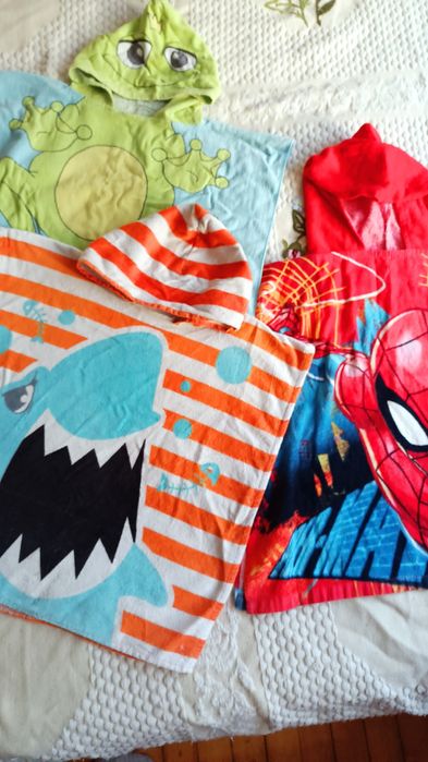 3бр. Детски хавлии тип пончо